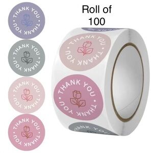 100 Thank You Stickers 2.5 cm